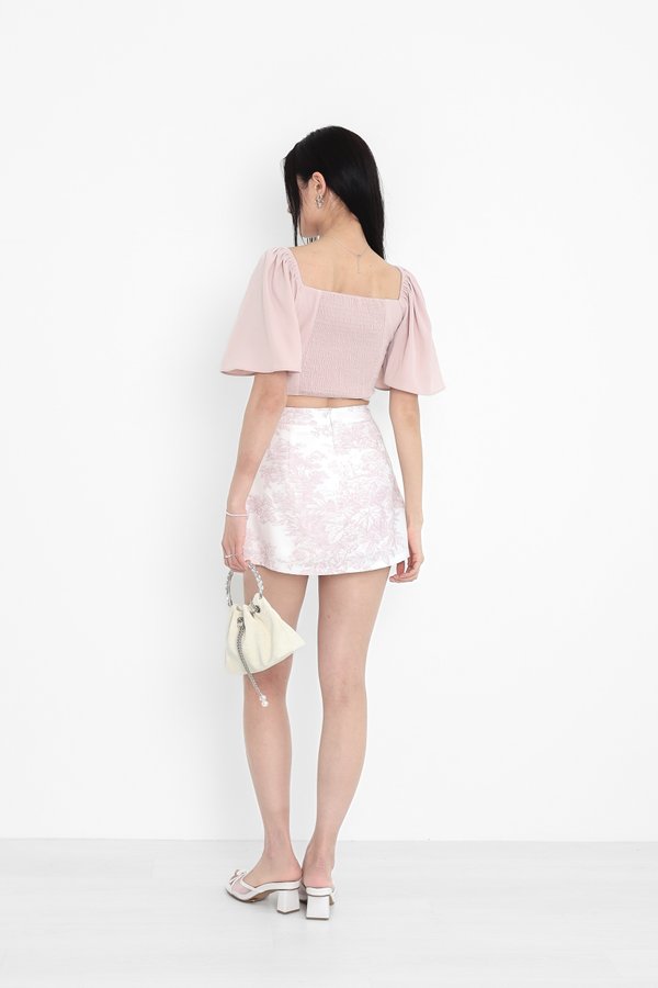 *TPZ* LEGACY FLOWY SKORTS IN SOFT PINK TOILE