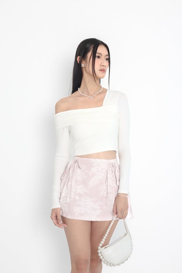 *TPZ* JENNIE RIBBON PLEATED SKORTS 2.0 IN DUSTY PINK TOILE