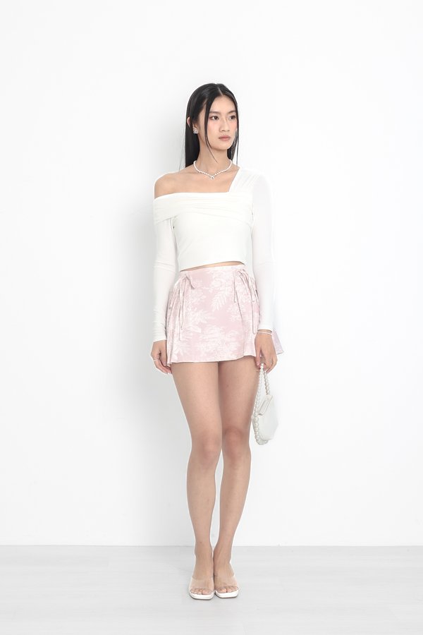 *TPZ* JENNIE RIBBON PLEATED SKORTS 2.0 IN DUSTY PINK TOILE