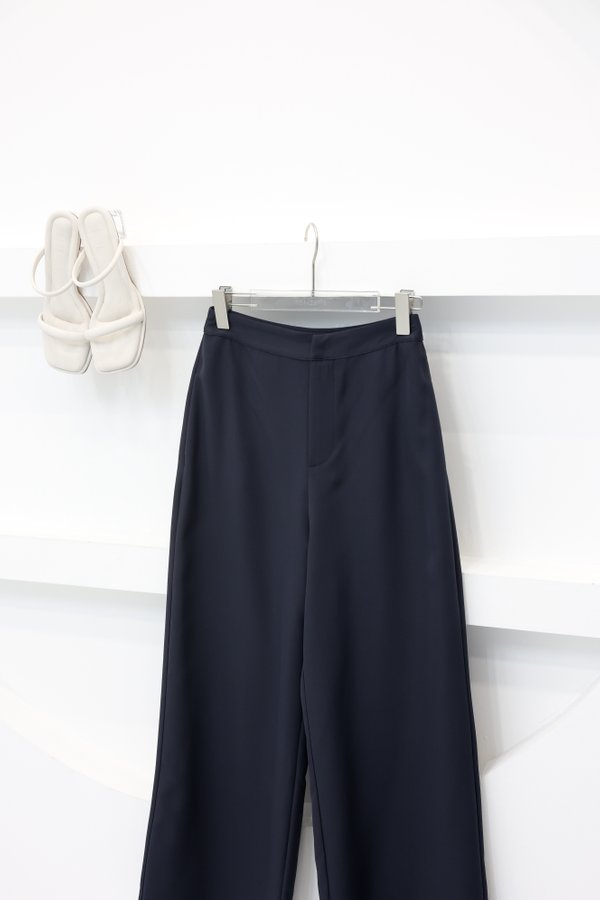 (PREORDER) *TPZ* ROSA HIGH WAISTED PANTS (PETITE) IN GUNMETAL BLUE