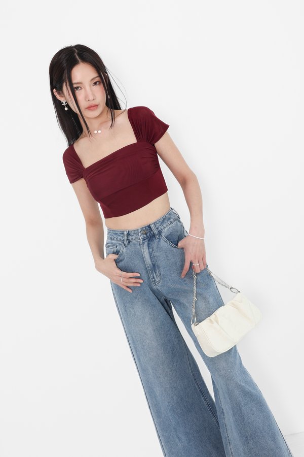 *TPZ LUXE MESH* CAS MULTI WAYS MESH TOP IN BURGUNDY