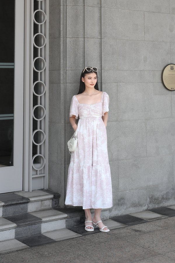 *TPZ* DIARA DROP HEM SLEEVES MAXI IN SOFT PINK TOILE