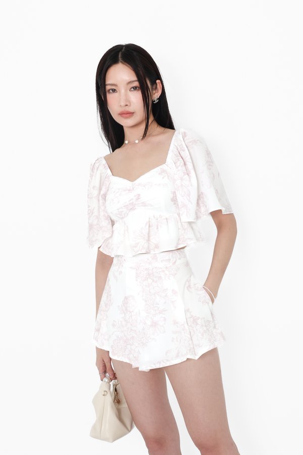 (PREORDER) *TPZ* FORTUNA HIGH WAISTED SHORTS IN TOILE DE AFFINITY SOFT PINK