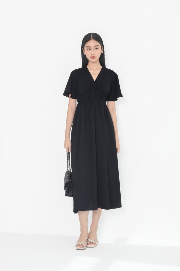 *TPZ* ELINA FLUTTER MAXI IN BLACK