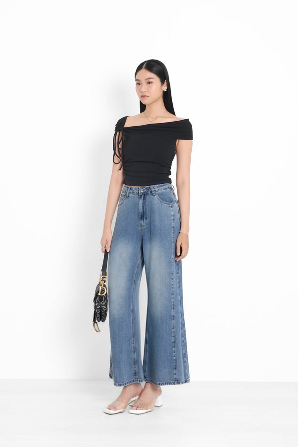 *TPZ* PEAK SIDE PANEL TENCEL JEANS (PETITE) IN DARK WASH