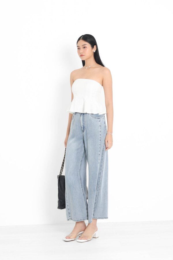 (PREORDER) *TPZ* PEAK SIDE PANEL TENCEL JEANS (PETITE) IN LIGHT WASH