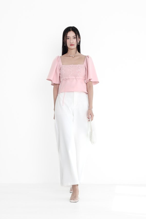 (PREORDER) *TPZ* ROSA HIGH WAISTED PANTS (PETITE) IN WHITE