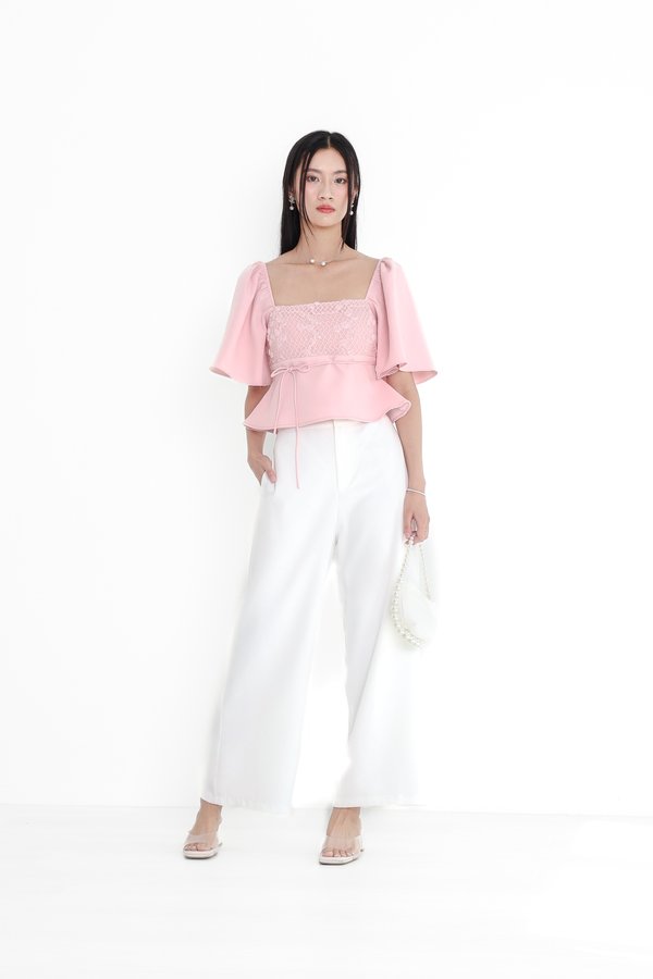 (PREORDER) *TPZ* ROSA HIGH WAISTED PANTS (REGULAR) IN WHITE