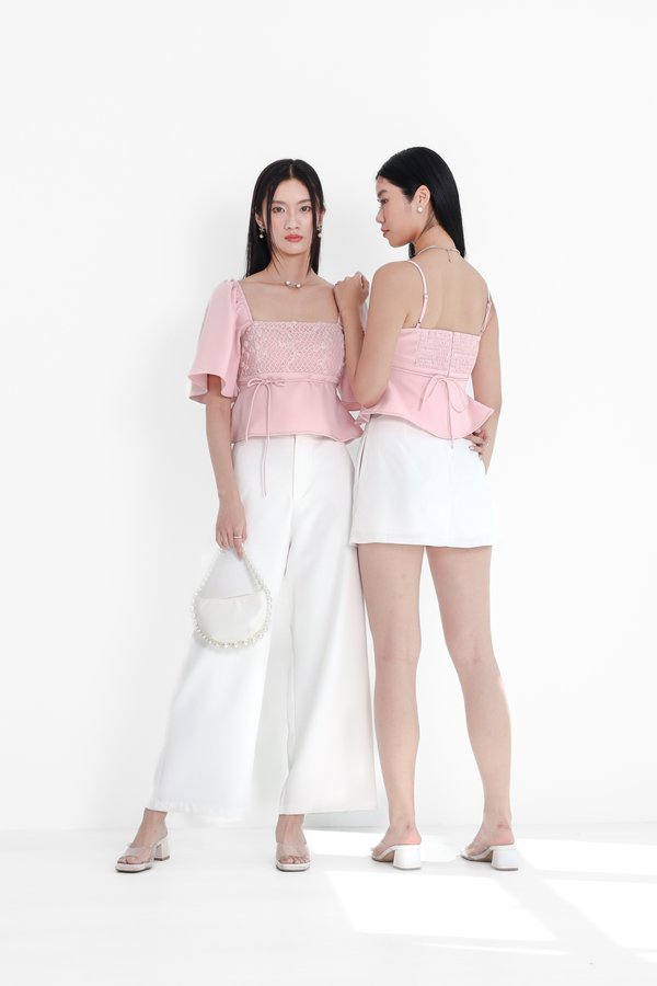 (PREORDER) *TPZ* ROSA HIGH WAISTED PANTS (PETITE) IN WHITE