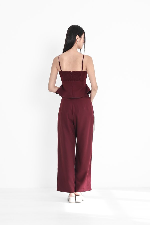 (PREORDER) *TPZ* ROSA HIGH WAISTED PANTS (PETITE) IN BURGUNDY