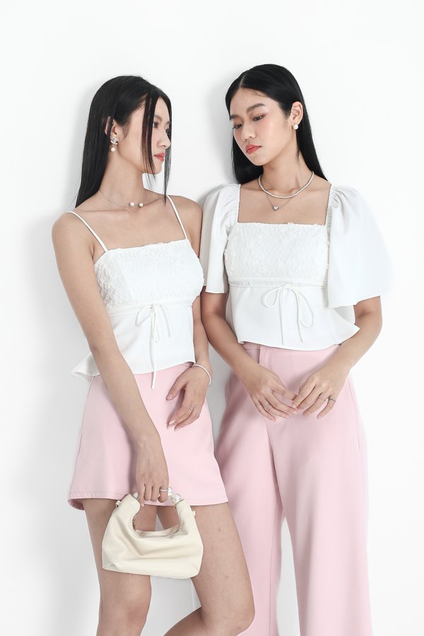 (PREORDER) *TPZ* ROSA HIGH WAISTED PANTS (PETITE) IN ICE PINK