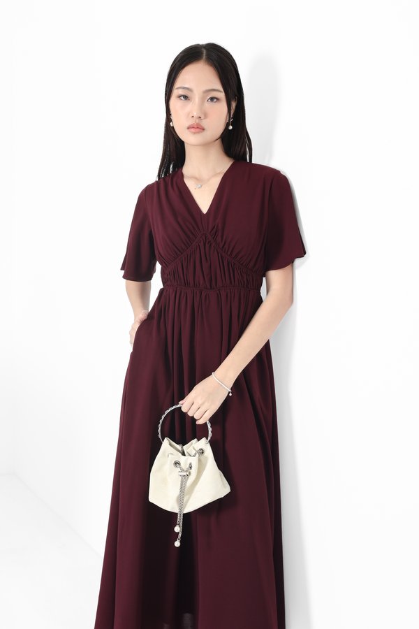 *TPZ* ELINA FLUTTER MAXI IN BURGUNDY