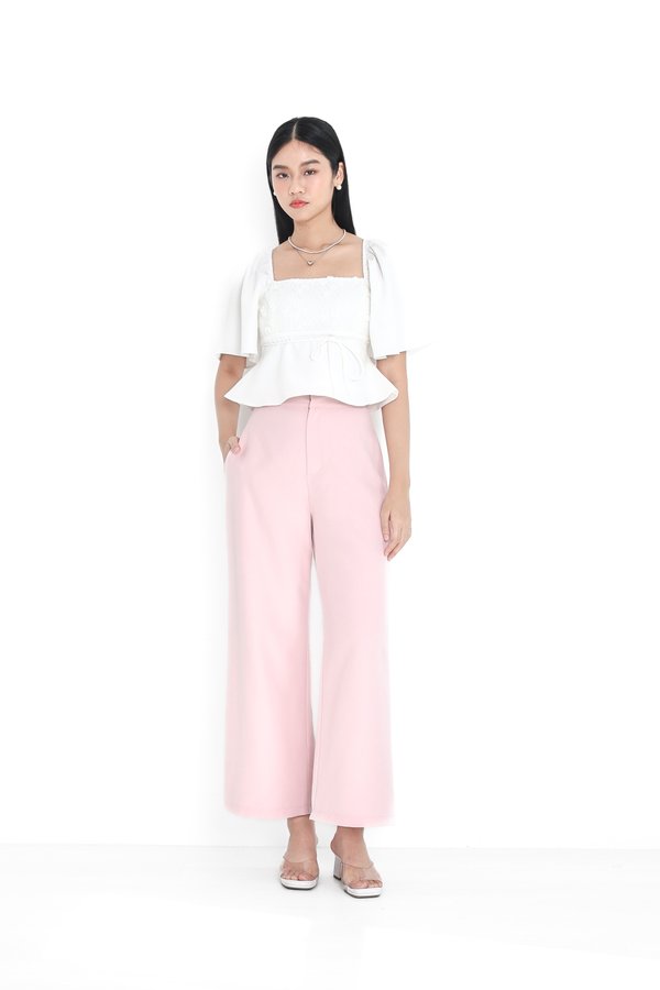 (PREORDER) *TPZ* ROSA HIGH WAISTED PANTS (PETITE) IN ICE PINK