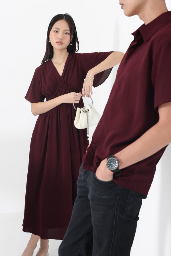 *TPZ* ELINA FLUTTER MAXI IN BURGUNDY