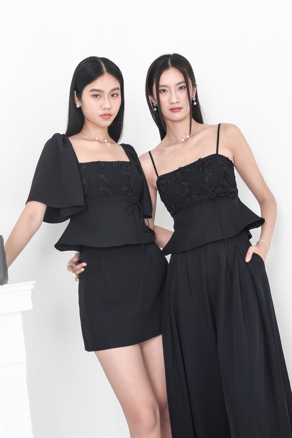 *TPZ* ETERNAL ROSE LACE SLEEVELESS TOP IN BLACK