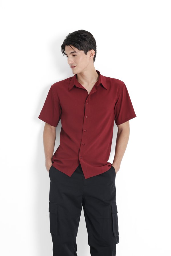 *TPZ* REMY UNISEX SHORT SLEEVES SHIRT 3.0 IN WINE