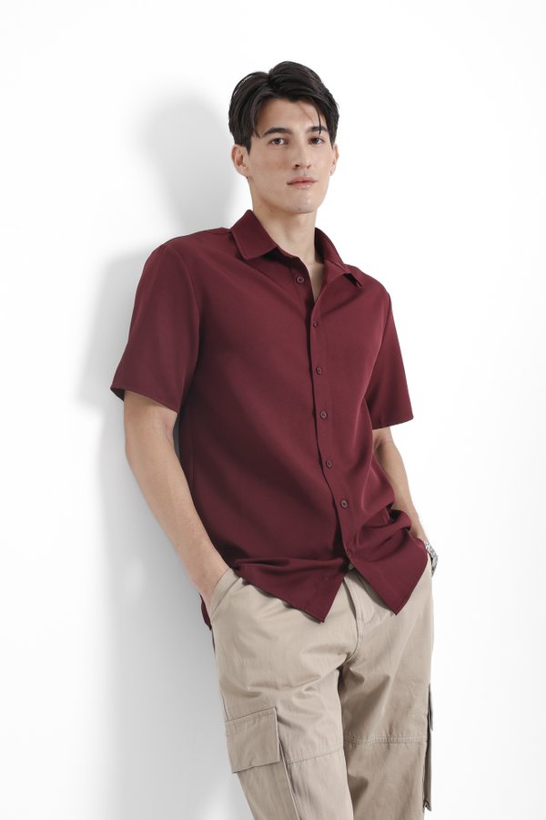 *TPZ* REMY UNISEX SHORT SLEEVES SHIRT 3.0 IN DEEP BURGUNDY