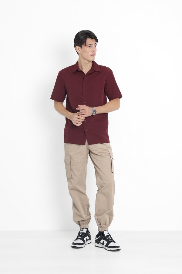 *TPZ* REMY UNISEX SHORT SLEEVES SHIRT 3.0 IN DEEP BURGUNDY