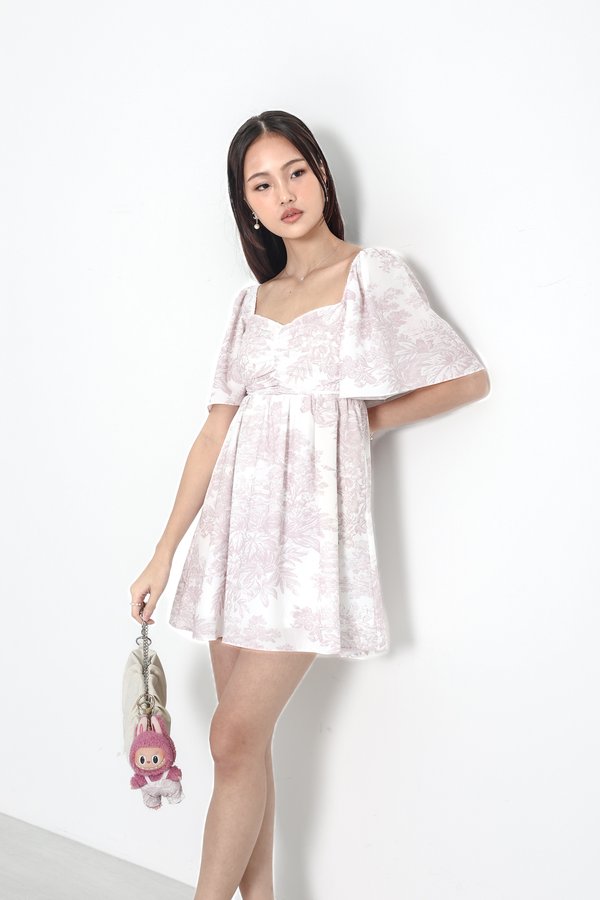 *TPZ* MINI DIARA FLUTTER SLEEVES DRESS IN SOFT PINK TOILE