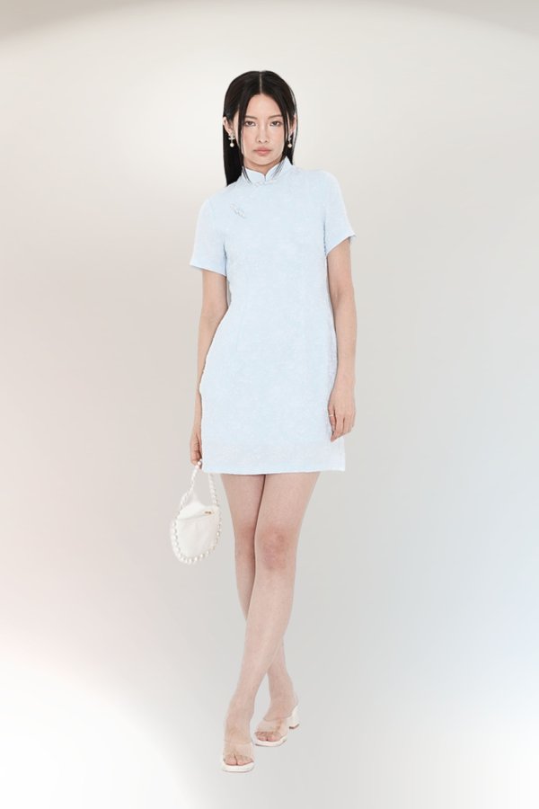 *TPZ* CELESTIAL SLEEVES CHEONGSAM IN BABY BLUE