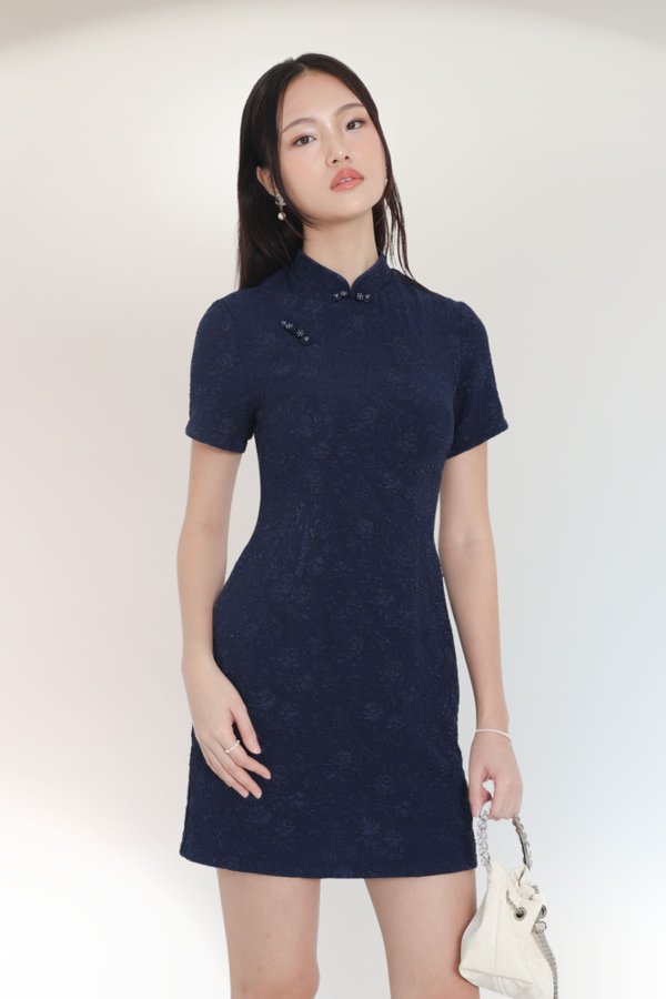 *TPZ* CELESTIAL SLEEVES CHEONGSAM IN NAVY