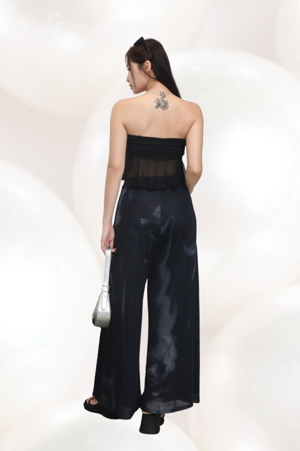 *TPZ LUXE MESH* STELLA HIGH WAISTED FLOWY MESH PANTS (REGULAR) IN SPIRAL GALAXY