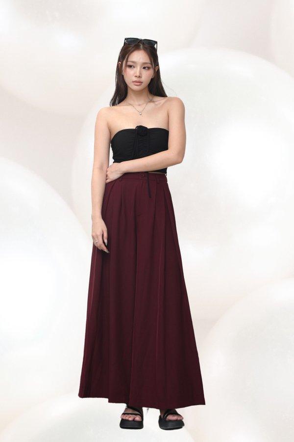 *TPZ* VALORA HIGH WAISTED PANTS 2.0 (REGULAR) IN DEEP BURGUNDY