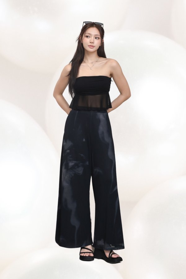 *TPZ LUXE MESH* STELLA HIGH WAISTED FLOWY MESH PANTS (REGULAR) IN SPIRAL GALAXY