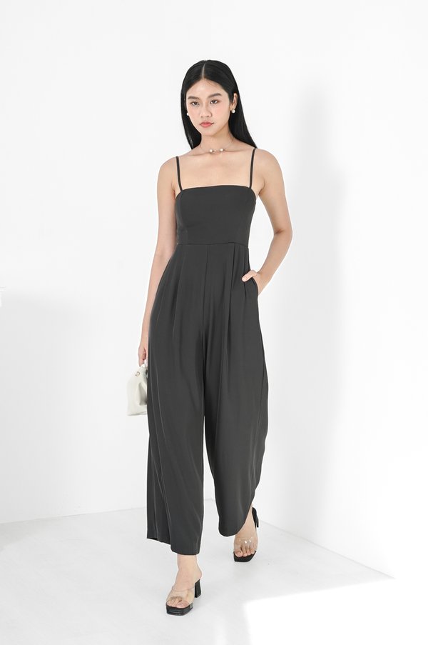 (PREORDER) *TPZ* ERIN PADDED JUMPSUIT IN GUNMETAL