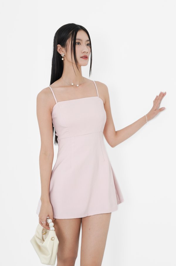 (PREORDER) *TPZ* ALESSA RIBBON DRESS ROMPER WITH DETACHABLE SHORTS IN ICE PINK