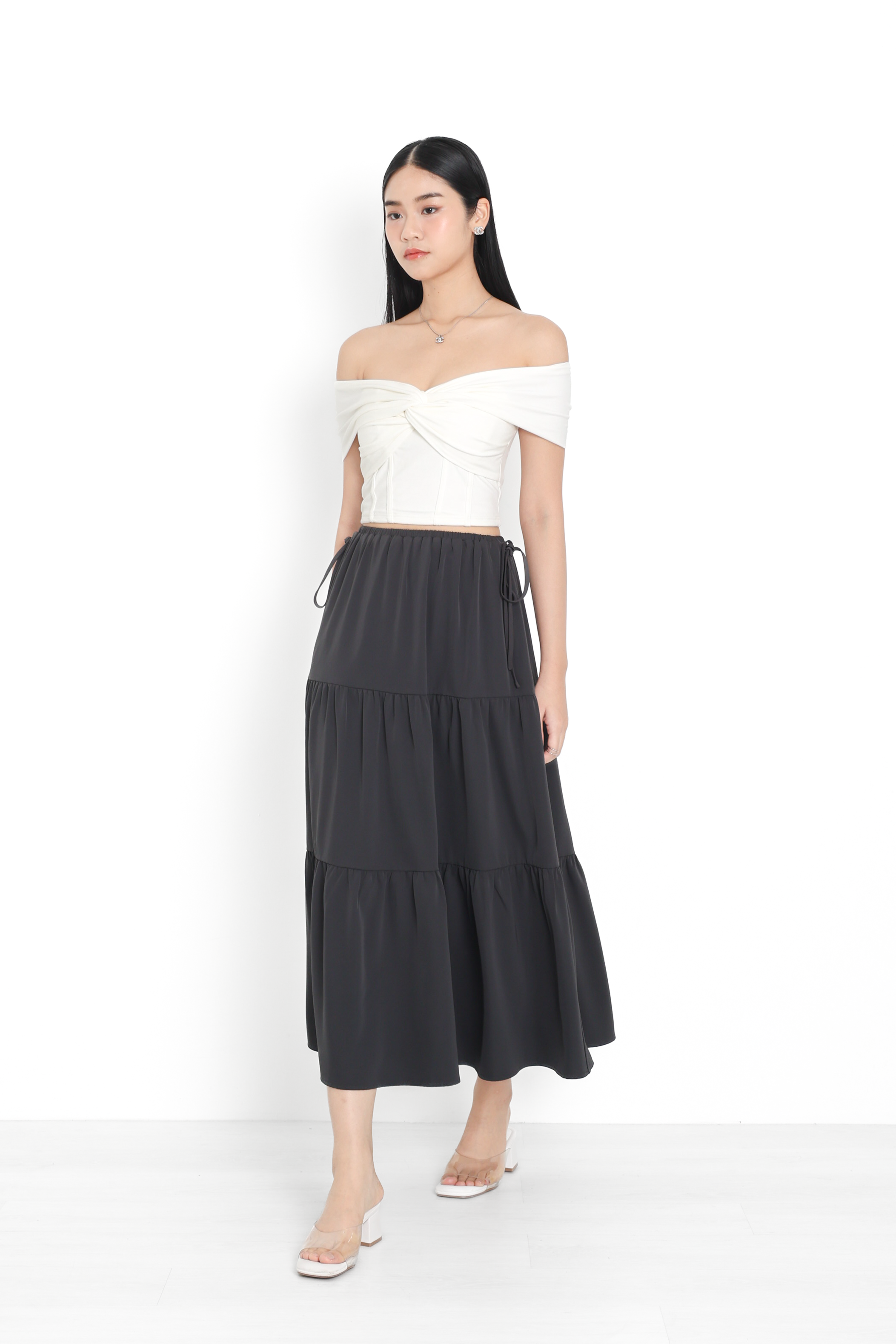 TPZ* PERFECT OFF SHOULDER PANEL TOP IN WHITE | TOPAZETTE