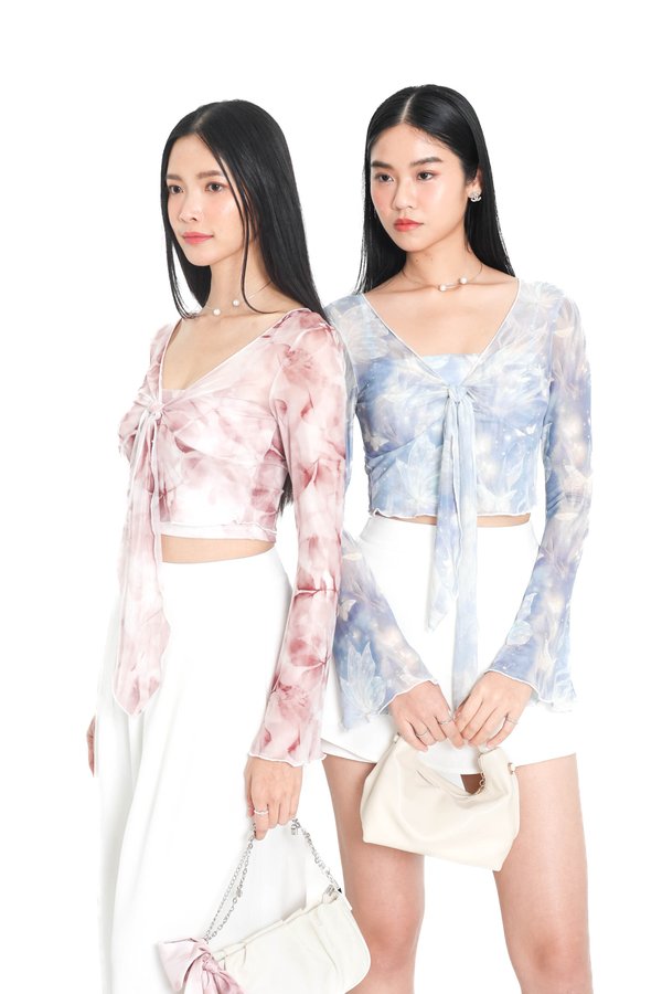 (PREORDER) *TPZ LUXE MESH* VELLY 2 PC MESH LONG SLEEVES SET IN FANTASY BUTTERFLY