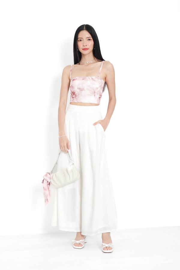 (PREORDER) *TPZ* ACE HIGH WAISTED FLOWY PANTS (REGULAR) IN WHITE