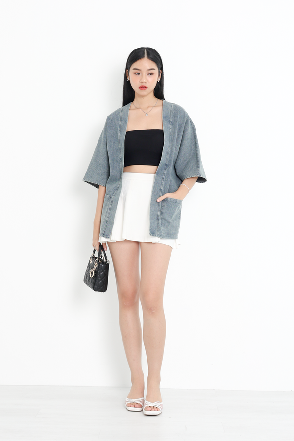 *TPZ* KAIZEN DENIM KIMONO IN LIGHT WASH