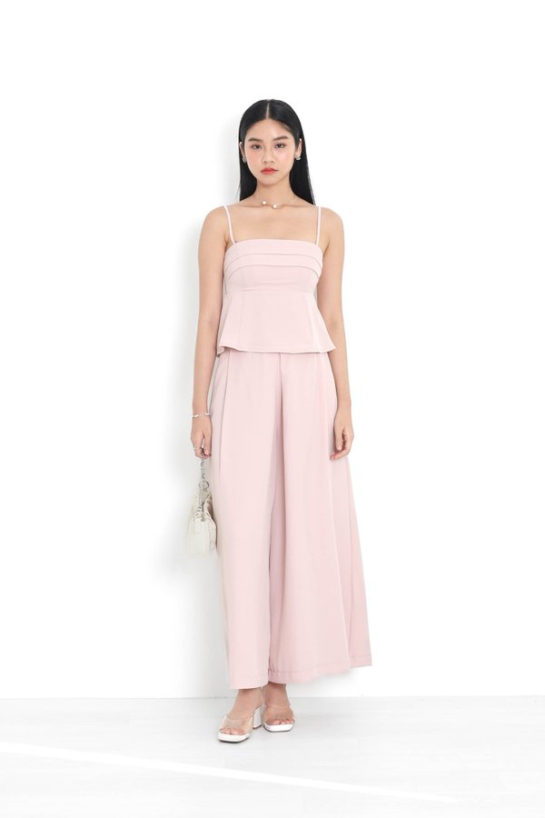 (PREORDER) *TPZ* TRINITY PEPLUM SLEEVELESS TOP IN MELODY PINK