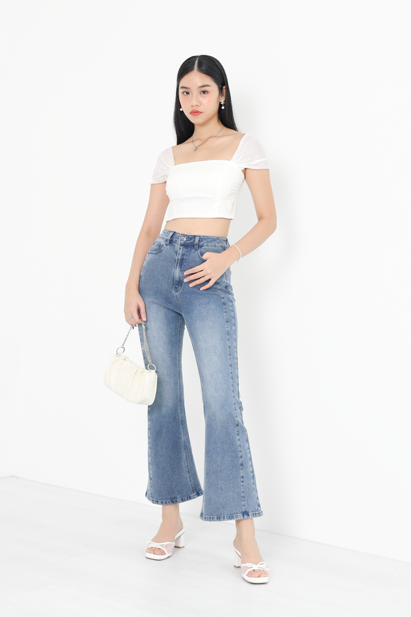 (PREORDER) *TPZ* VERTEX BELL BOTTOM JEANS (PETITE) IN MID WASH