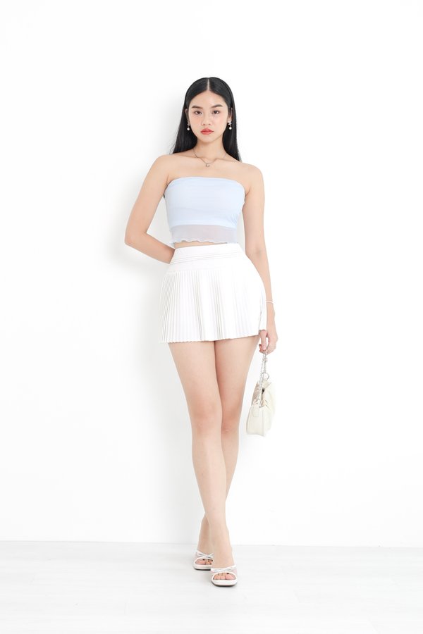 (PREORDER) *TPZ LUXE MESH* CALLY 2 PC MESH SHORT SLEEVES SET IN BABY BLUE