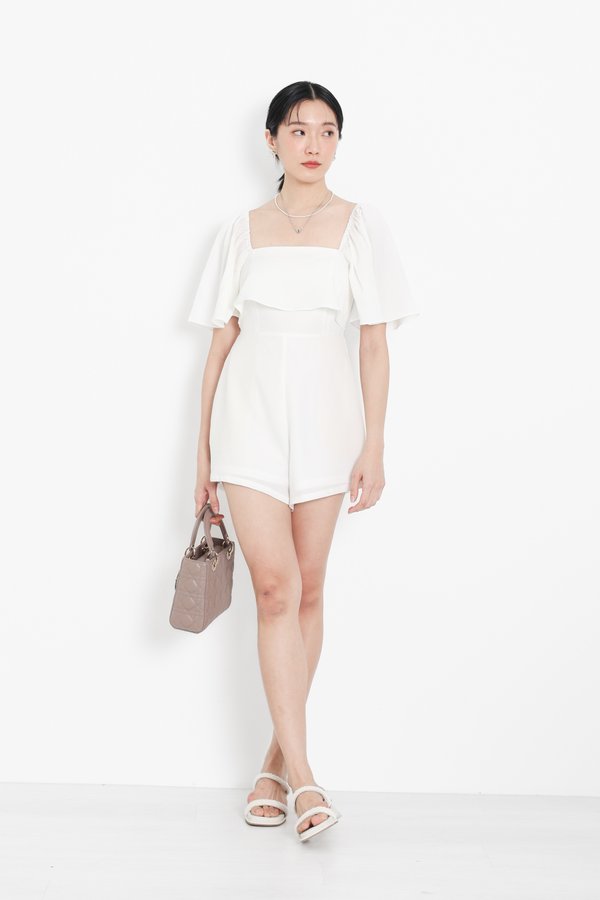 *TPZ* CLOVELLE FLUTTER ROMPER IN WHITE