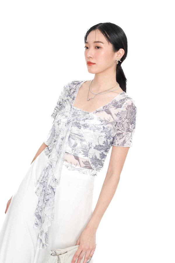 (PREORDER) *TPZ LUXE MESH* CALLY 2 PC MESH SHORT SLEEVES SET IN TOILE DE DESTINY