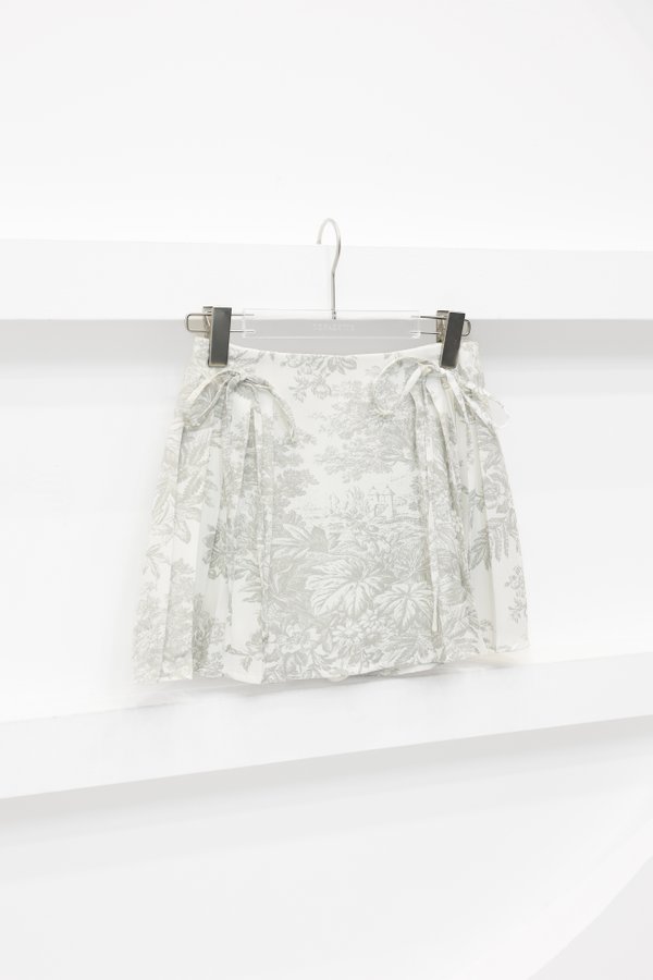 *TPZ* JENNIE RIBBON PLEATED SKORTS 2.0 IN CHAMPAGNE GREY TOILE