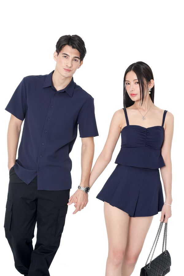 *TPZ* AFFINITY DOUBLE RIBBON TOP IN NAVY