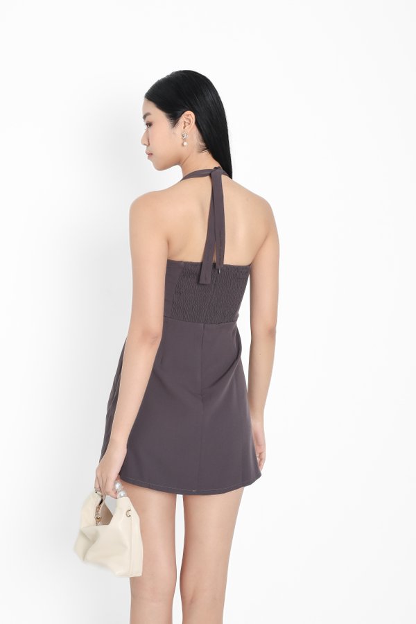 *TPZ* JESS TRANSFORM MULTIWAY DRESS ROMPER WITH DETACHABLE SHORTS IN GUNMETAL LAVENDER