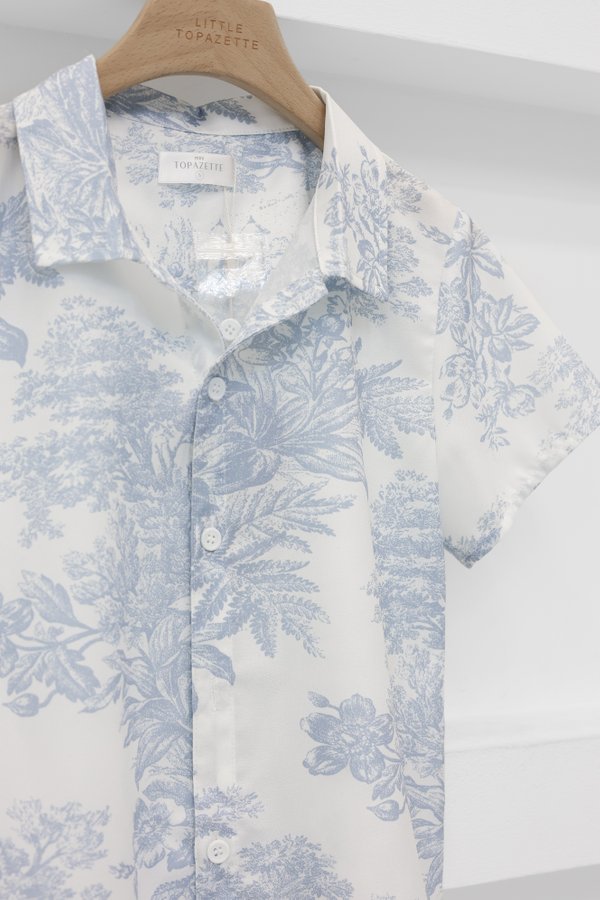 *MINI TOPAZETTE* LITTLE DREMY SHIRT IN SIGNATURE BABY BLUE TOILE