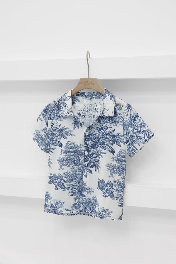 *MINI TOPAZETTE* LITTLE DREMY SHIRT IN SIGNATURE FRENCH BLUE TOILE