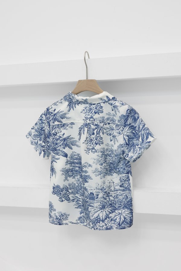 *MINI TOPAZETTE* LITTLE DREMY SHIRT IN SIGNATURE FRENCH BLUE TOILE