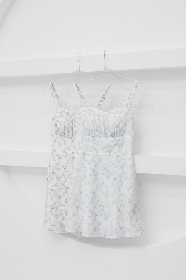 *TPZ* MINI DESSA SCRUNCHIE DRESS WITH DETACHABLE SHORTS IN TOILE DE RIBBON BABY BLUE