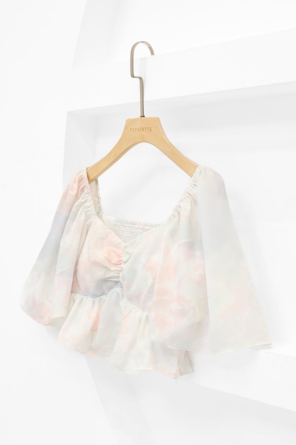 *TPZ* CLOVER BABY PEPLUM FLUTTER TOP IN MERMAID DREAMS