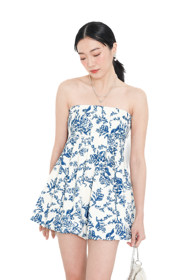 (PREORDER) *TPZ* BUBBLE DRESS ROMPER 2.0 IN TOILE DE HAPPINESS FRENCH BLUE