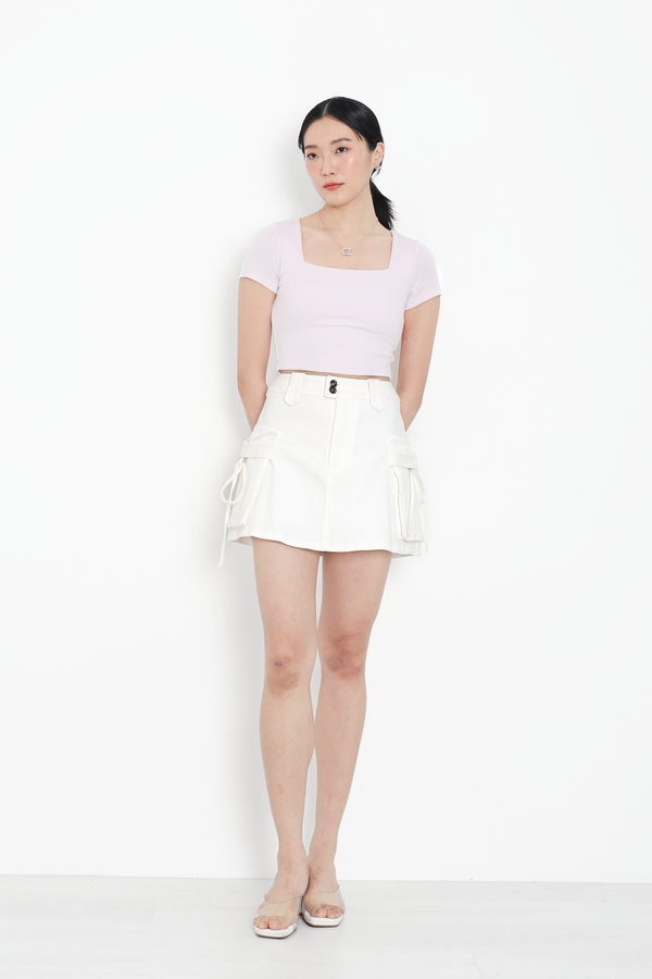 *TPZ* PERFECT HONOKA SQUARE NECK TOP IN ICE LILAC