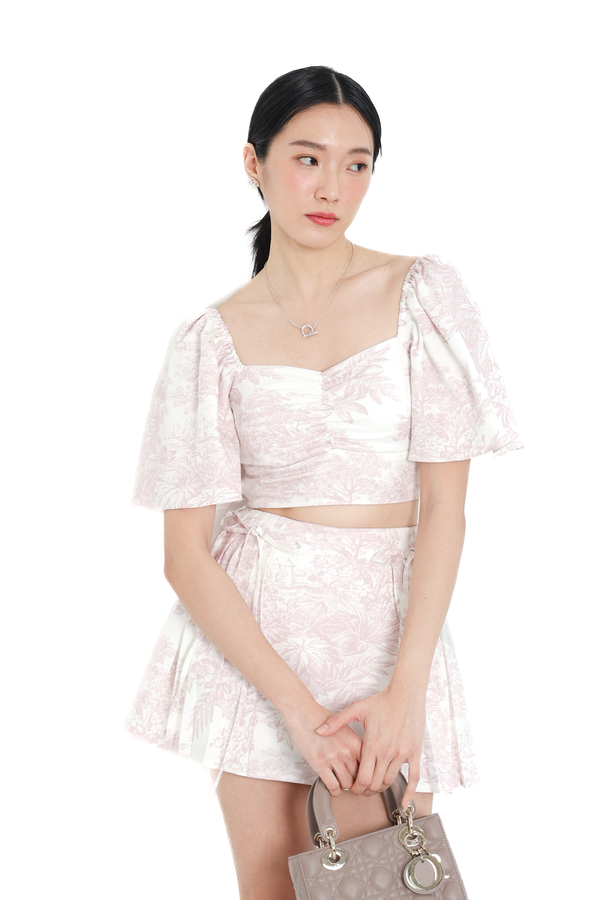 *TPZ* JENNIE RIBBON PLEATED SKORTS 2.0 IN SOFT PINK TOILE